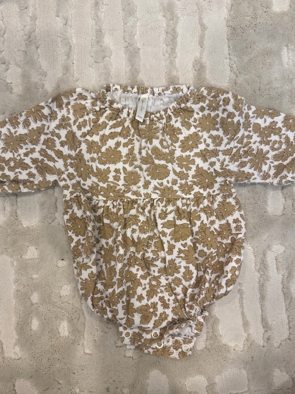 Rylee + Cru Cream Romper with Tan Floral Print